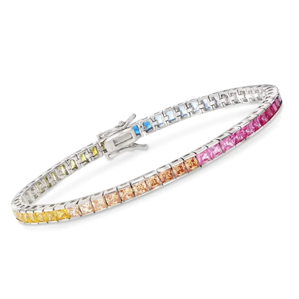 Pink sapphire and Moissanite bracelet